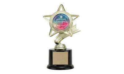 Star Ribbon Trophy with Custom Insert: 7-1/2 Star Ribbon Trophy with Custom Insert: 7-1/2"-106940