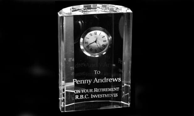 Crescent Optic Crystal Mantel Clock: 3-1/8" x 4-5/8"-101643