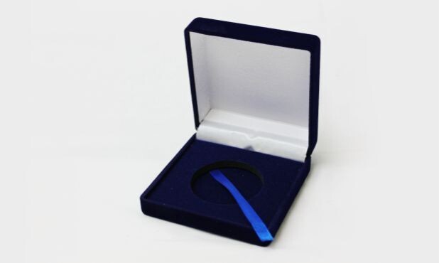 Blue Velvet Coin Box for 1-3/4 Blue Velvet Coin Box for 1-3/4" Coin-107958