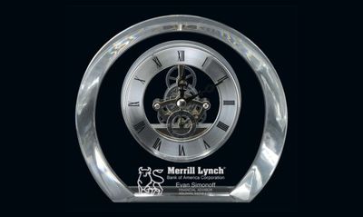 Tiffany Optic Crystal Clock: 6" x 5-1/2"-107030