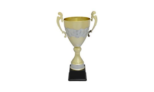 Cortina Series Gold Cup Trophy with Silver Accents: 11-1/2 Cortina Series Gold Cup Trophy with Silver Accents: 11-1/2"-108662