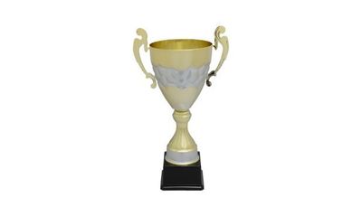Cortina Series Gold Cup Trophy with Silver Accents: 11-1/2 Cortina Series Gold Cup Trophy with Silver Accents: 11-1/2"-108662