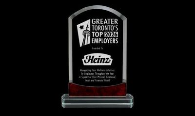 Durango Series Clear Glass Award with Red Marble Accents: 8-1/4 Durango Series Clear Glass Award with Red Marble Accents: 8-1/4"-108768