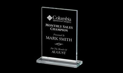 Stapleton Series Clear Glass Award: 7-1/2 Stapleton Series Clear Glass Award: 7-1/2"-108604