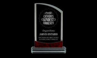 Aspen Series Clear Glass Award with Red Marble Accents: 8-1/4 Aspen Series Clear Glass Award with Red Marble Accents: 8-1/4"-108692