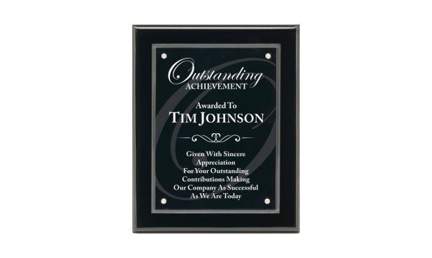 Black Piano Finish Plaque with Acrylic Front: 8" x 10"-108621