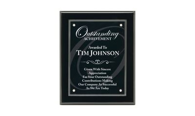 Black Piano Finish Plaque with Acrylic Front: 8" x 10"-108621