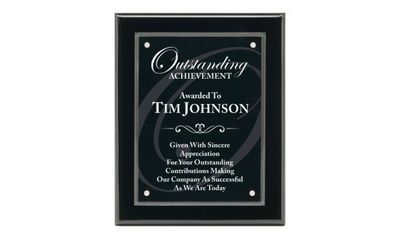 Black Piano Finish Plaque with Acrylic Front: 9" x 12"-108622