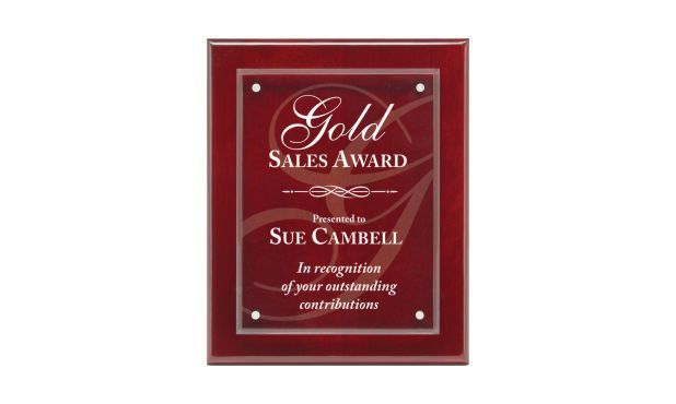 Rosewood Piano Finish Plaque with Acrylic Front: 8" x 10"-108623