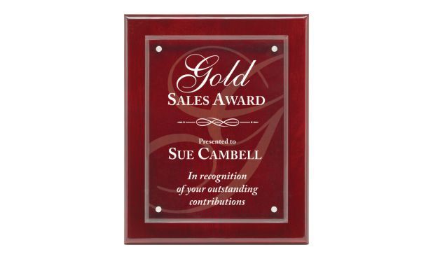 Rosewood Piano Finish Plaque with Acrylic Front: 9" x 12"-108624