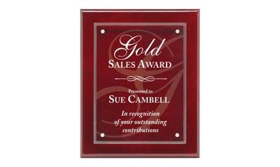 Rosewood Piano Finish Plaque with Acrylic Front: 9" x 12"-108624