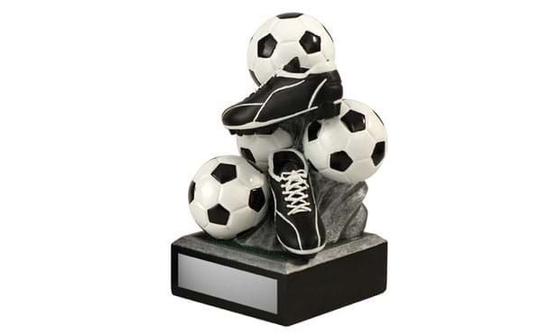 Soccer Ball and Cleat Tower Sculpture: 6-1/4 Soccer Ball and Cleat Tower Sculpture: 6-1/4"-101161