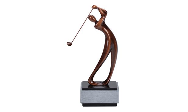 Bronze Modern Golf Sculpture: 12