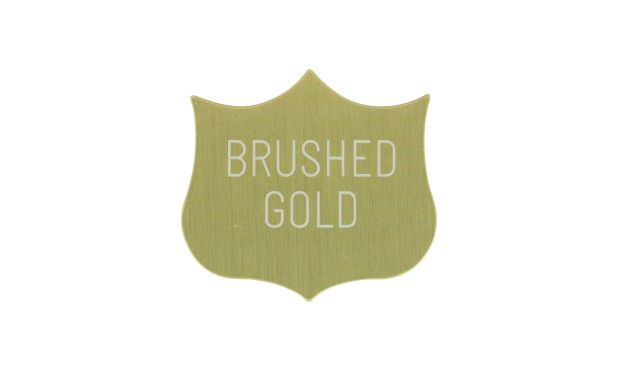 Brushed Gold 3 Pt Shield: 1-1/2” x 1-1/4”-106102