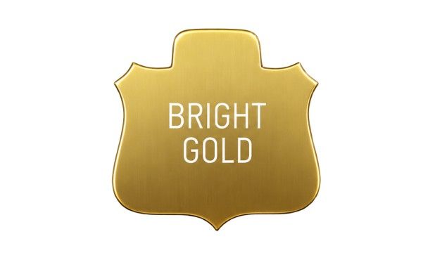 Bright Gold Tab Top Shield: 1-1/2” x 1-3/4”-106116