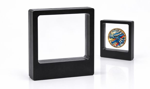 Square Invisible Black Coin Holder with Base-108637 Square Invisible Black Coin Holder with Base-108637
