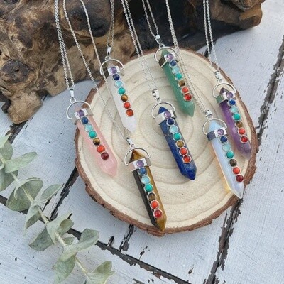 7 Chakra Gemstone Healing Point Necklace