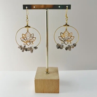 Lotus Gemstone Boho Earrings