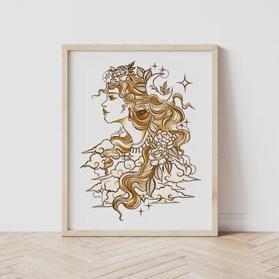 Celestial Goddess Henna Art Print
