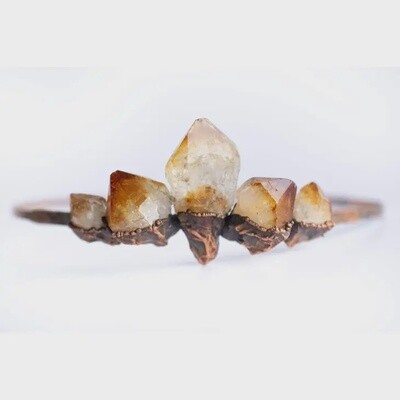 Raw Citrine Electroformed Crown