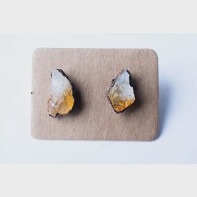 Heat-treated Citrine Crystal Studs