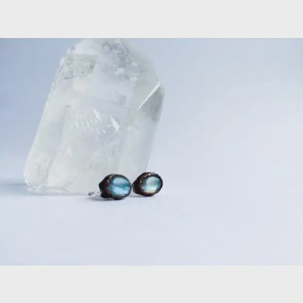 Labradorite Stud Earrings