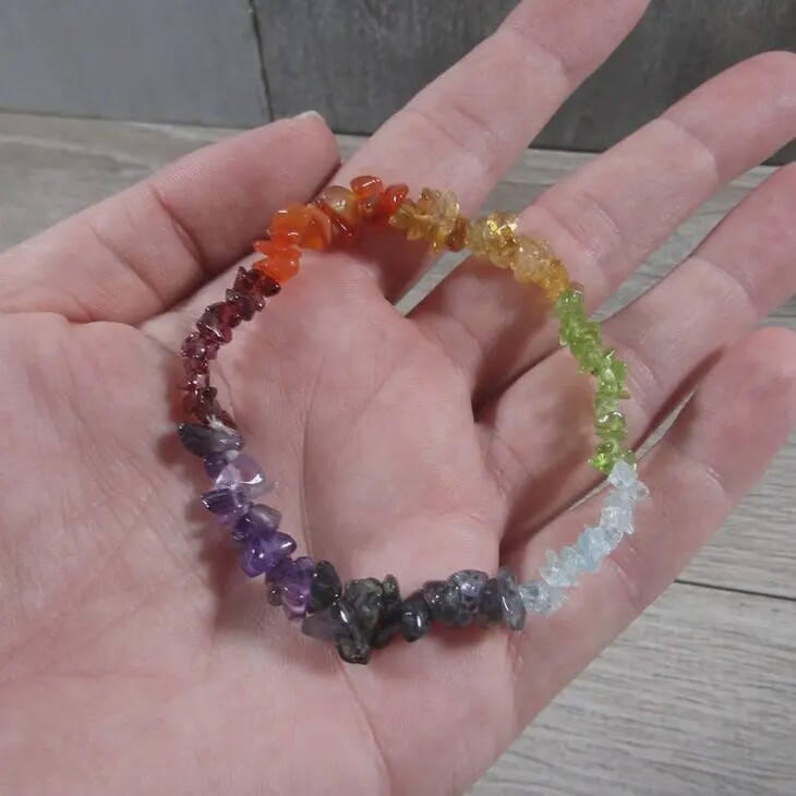 Chakra Stone Chip Stretch Bracelet