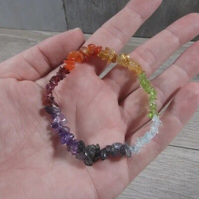 Chakra Stone Chip Stretch Bracelet
