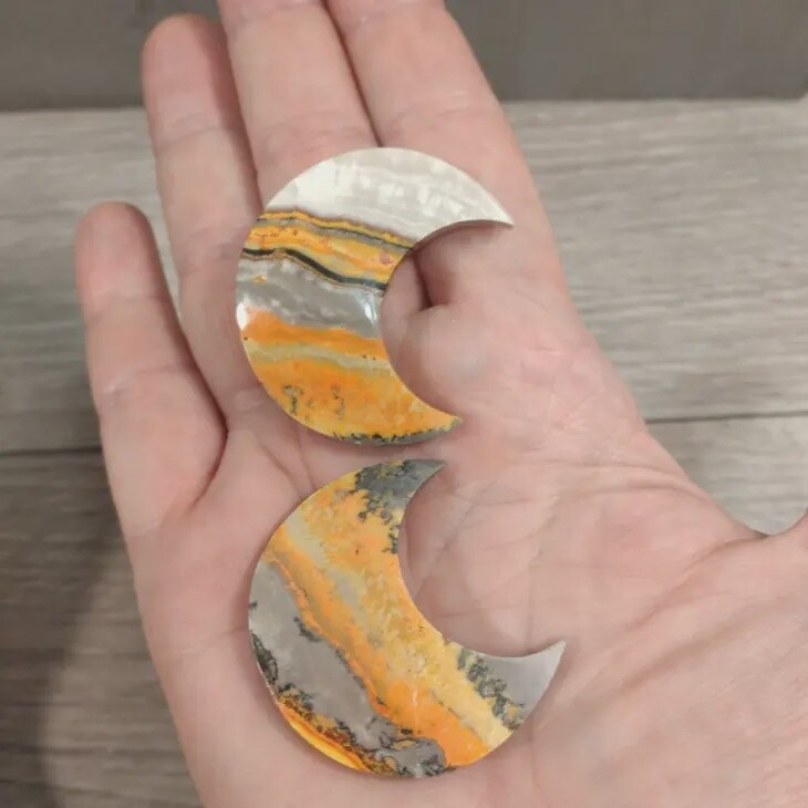 Bumblebee Jasper Crescent Moon | 1.5in