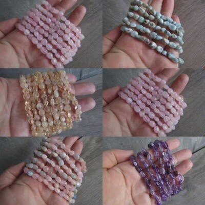 6mm Oval Nugget Gemstone Bracelet