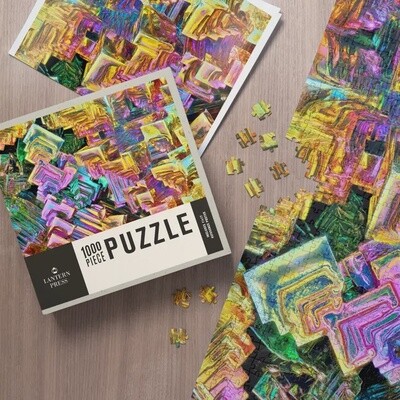 1000 Piece Puzzle Macro Photography of Amazing Rainbow Bismuth