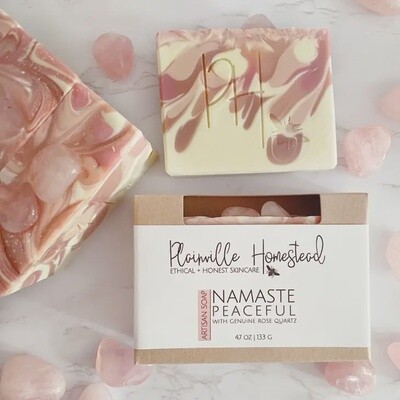 Crystal Soap 4oz - Namaste Peaceful | Rose Quartz