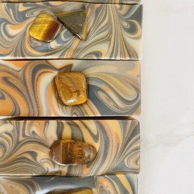 Crystal Soap 4oz - Namaste Courageous | Tigers Eye
