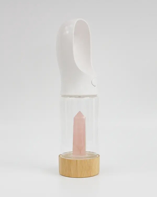Crystal infused pet water bottle