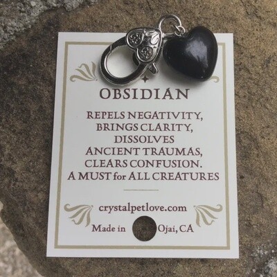 Clarity Black Obsidian Heart Pet Pendant