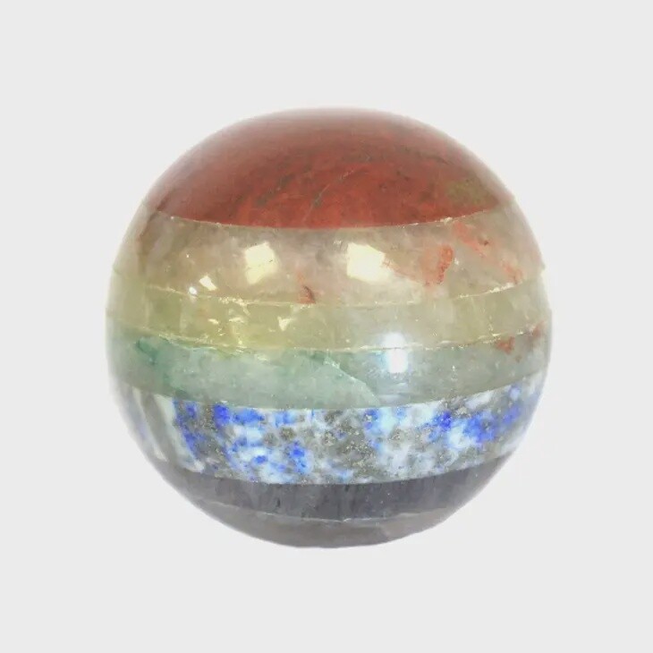 Bonded Chakra Sphere 40-50mm | Handcrafted Gemstone Healing Collection