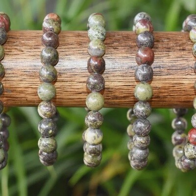 6mm African Bloodstone Bead Stretch Bracelet