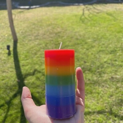 4in rainbow candle