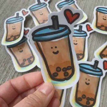 Boba Love Sticker