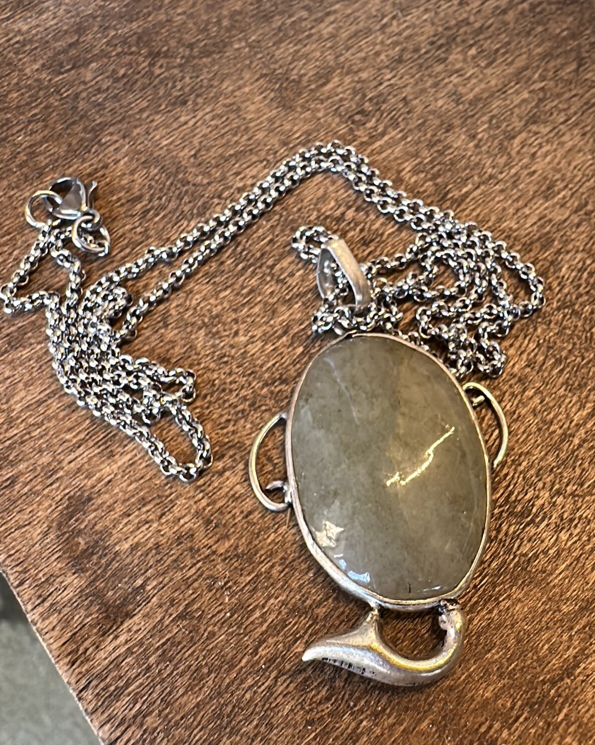 Prehnite Oval Necklace