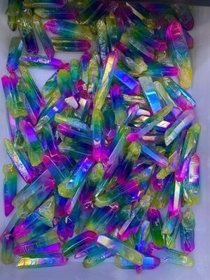 Rainbow Aura Quartz Points-Dyed