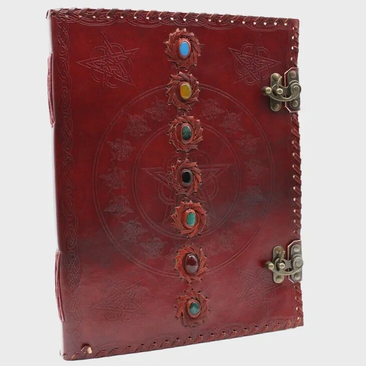 Huge 7 Chakra Leather Sketch Book | Vintage Style