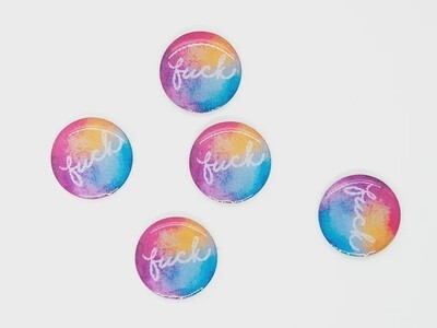 Rainbow Watercolour Fuck Magnetic Needleminder for Cross Stitch Projects