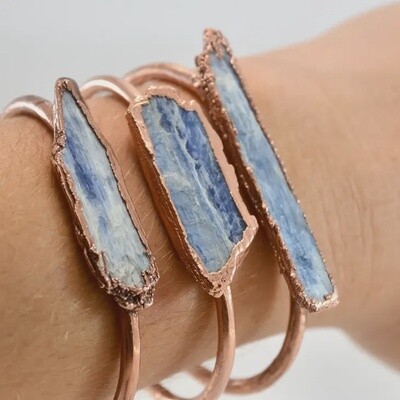 Raw Kyanite Crystal Copper Cuff | Clarity and Intuition Bracelet