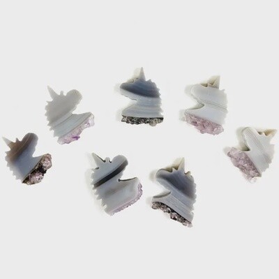 Amethyst Unicorn Head Cabochons