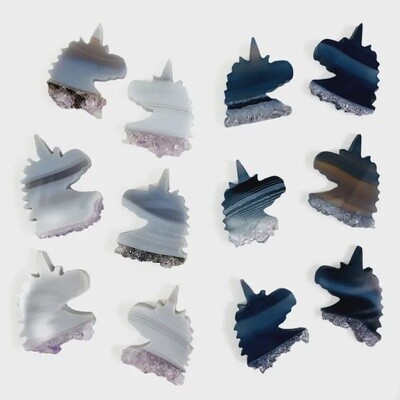 Amethyst Unicorn Head Cabochons