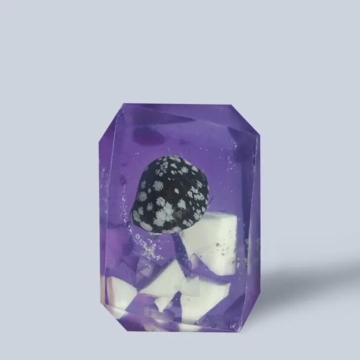 3oz Crystal Infused Bar Soap, Type: Snowflake Obsidian