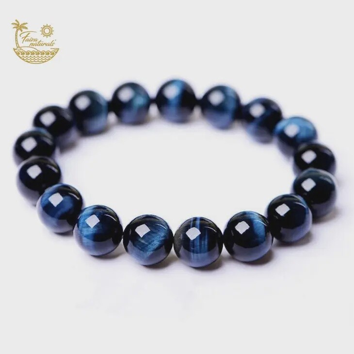 10mm Blue Tiger Eye Bead Stretch Bracelet | Brazil