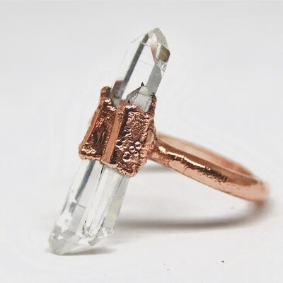 Raw Clear Quartz Point Ring