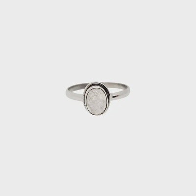 Moonstone Oval Sterling Silver Ring